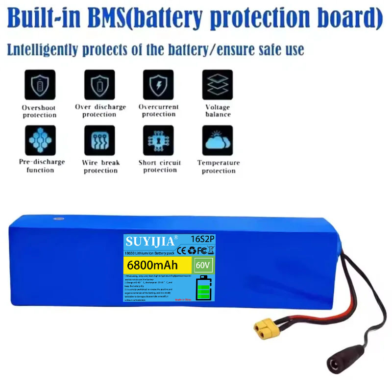 16S2P Lithium Battery Pack, 60 - 60V 30Ah Electric Scooter Battery recension och pris