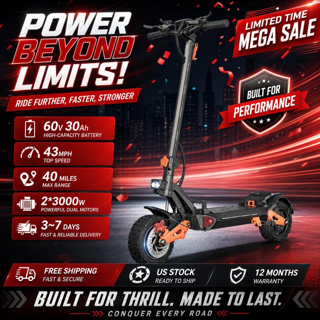 FREEBOY H9 Adult Electric Scoo - 60V 30Ah Electric Scooter Battery recension och pris