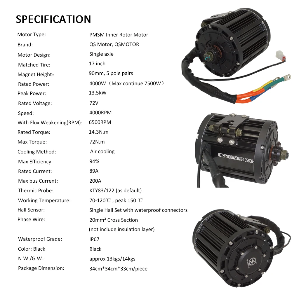 QS138 90H Mid Drive Motor Kit  - Electric Motorcycle Conversion Kit 72V recension och pris