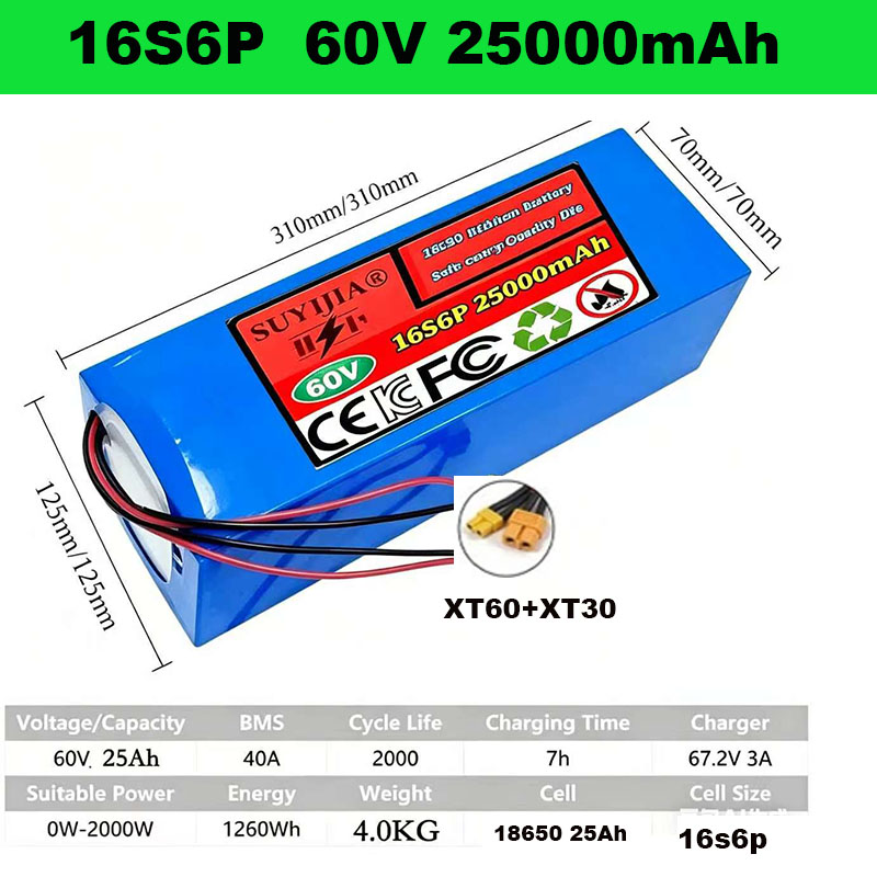 60V 18650 Lithium Battery Pack - 60V 30Ah Electric Scooter Battery recension och pris